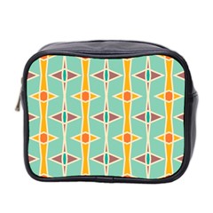 Rhombus Pattern In Retro Colors  Mini Toiletries Bag (two Sides) by LalyLauraFLM