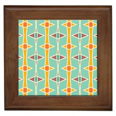 Rhombus Pattern In Retro Colors 			framed Tile by LalyLauraFLM