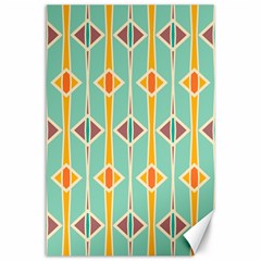 Rhombus Pattern In Retro Colors 			canvas 20  X 30  by LalyLauraFLM