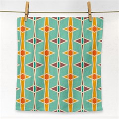 Rhombus Pattern In Retro Colors 			face Towel by LalyLauraFLM