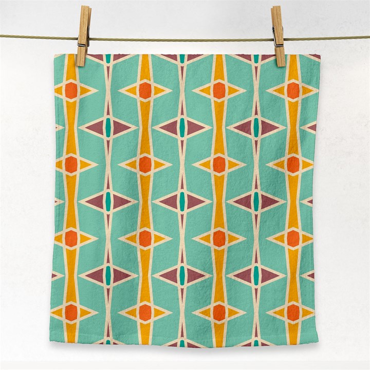 Rhombus pattern in retro colors 			Face Towel