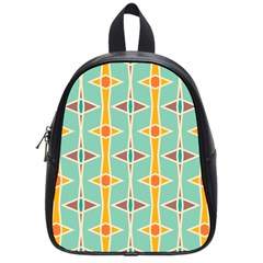 Rhombus Pattern In Retro Colors 			school Bag (small) by LalyLauraFLM