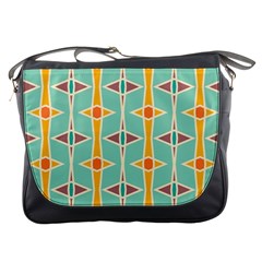 Rhombus Pattern In Retro Colors 			messenger Bag by LalyLauraFLM