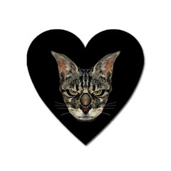 Angry Cyborg Cat Heart Magnet