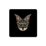 Angry Cyborg Cat Square Magnet Front