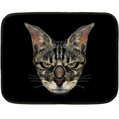 Angry Cyborg Cat Fleece Blanket (mini)