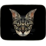 Angry Cyborg Cat Double Sided Fleece Blanket (Mini)  35 x27  Blanket Back