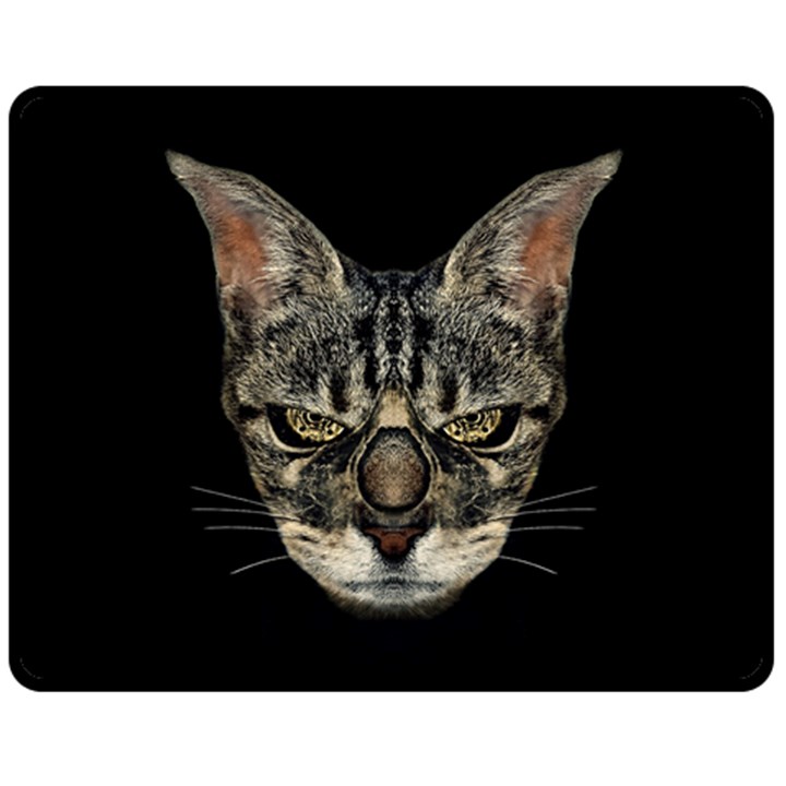 Angry Cyborg Cat Double Sided Fleece Blanket (Medium) 