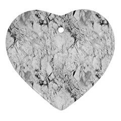 White Marble Heart Ornament (2 Sides)