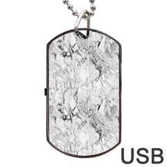 White Marble Dog Tag Usb Flash (one Side) by ArgosPhotography