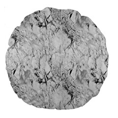 White Marble Large 18  Premium Round Cushions