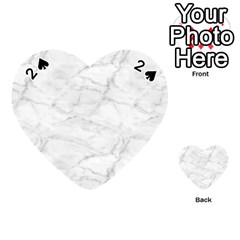 White Marble 2 Playing Cards 54 (heart)  by ArgosPhotography