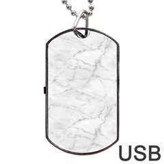 White Marble 2 Dog Tag Usb Flash (one Side) by ArgosPhotography