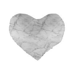 White Marble 2 Standard 16  Premium Flano Heart Shape Cushions by ArgosPhotography