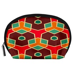 Distorted Shapes In Retro Colors Accessory Pouch by LalyLauraFLM