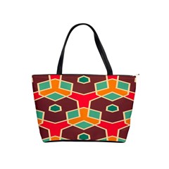 Distorted Shapes In Retro Colors Classic Shoulder Handbag by LalyLauraFLM