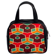 Distorted Shapes In Retro Colors Classic Handbag (two Sides) by LalyLauraFLM