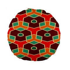 Distorted Shapes In Retro Colors 	standard 15  Premium Flano Round Cushion by LalyLauraFLM