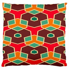 Distorted Shapes In Retro Colors 	large Flano Cushion Case (two Sides) by LalyLauraFLM