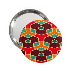 Distorted Shapes In Retro Colors			2 25  Handbag Mirror by LalyLauraFLM