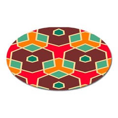 Distorted Shapes In Retro Colors			magnet (oval) by LalyLauraFLM