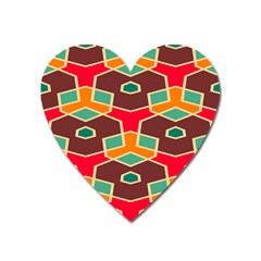 Distorted Shapes In Retro Colors			magnet (heart) by LalyLauraFLM