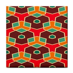 Distorted Shapes In Retro Colors			face Towel by LalyLauraFLM