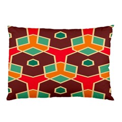 Distorted Shapes In Retro Colors			pillow Case by LalyLauraFLM