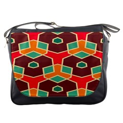 Distorted Shapes In Retro Colors			messenger Bag by LalyLauraFLM