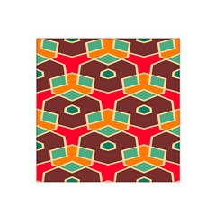 Distorted Shapes In Retro Colors Satin Bandana Scarf by LalyLauraFLM