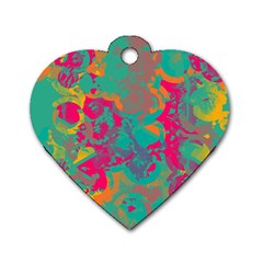 Fading Circles			dog Tag Heart (one Side) by LalyLauraFLM