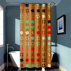 Squares On A Brown Background	shower Curtain 36  X 72  by LalyLauraFLM