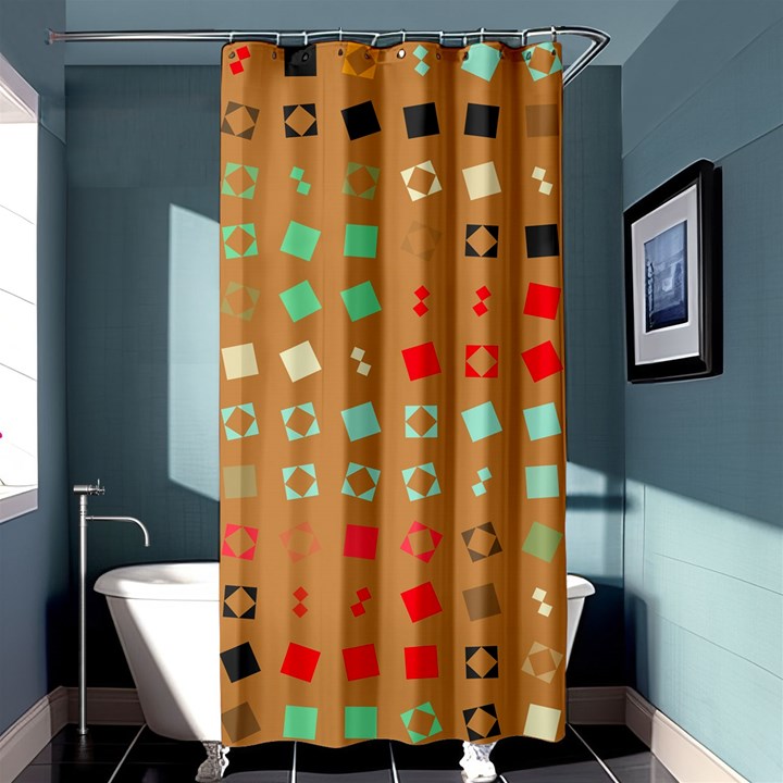 Squares on a brown background	Shower Curtain 36  x 72 