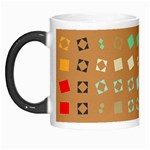 Squares on a brown background Morph Mug Left