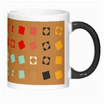 Squares on a brown background Morph Mug Right