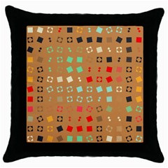 Squares On A Brown Background			throw Pillow Case (black) by LalyLauraFLM