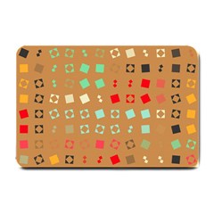 Squares On A Brown Background			small Doormat by LalyLauraFLM