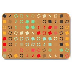 Squares On A Brown Background			large Doormat by LalyLauraFLM