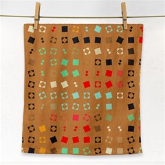 Squares On A Brown Background			face Towel by LalyLauraFLM