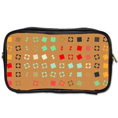 Squares On A Brown Background			toiletries Bag (one Side)