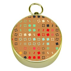 Squares On A Brown Background			gold Compass by LalyLauraFLM