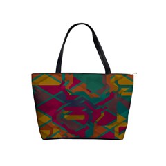 Geometric Shapes In Retro Colors Classic Shoulder Handbag by LalyLauraFLM