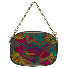 Geometric Shapes In Retro Colors 	chain Purse (two Sides) by LalyLauraFLM