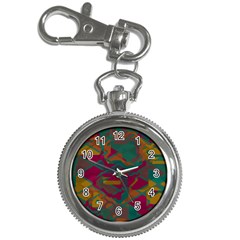 Geometric Shapes In Retro Colors			key Chain Watch by LalyLauraFLM