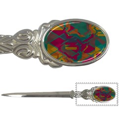 Geometric Shapes In Retro Colors			letter Opener by LalyLauraFLM