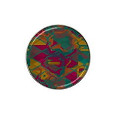 Geometric Shapes In Retro Colors			hat Clip Ball Marker by LalyLauraFLM