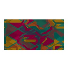 Geometric Shapes In Retro Colors Satin Wrap by LalyLauraFLM