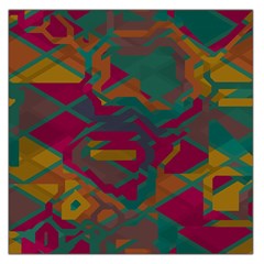 Geometric Shapes In Retro Colors Satin Scarf by LalyLauraFLM