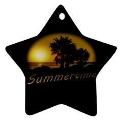 Sunset Scene At The Coast Of Montevideo Uruguay Ornament (star) 