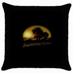 Sunset Scene At The Coast Of Montevideo Uruguay Throw Pillow Cases (black) by dflcprints